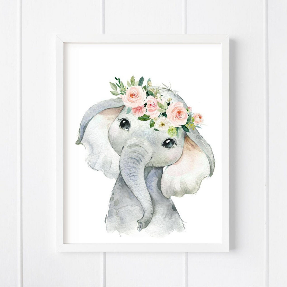 Cuadro Elefante Floral Niña