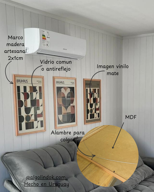 Setx3 Cuadros Bauhaus media century abstracto