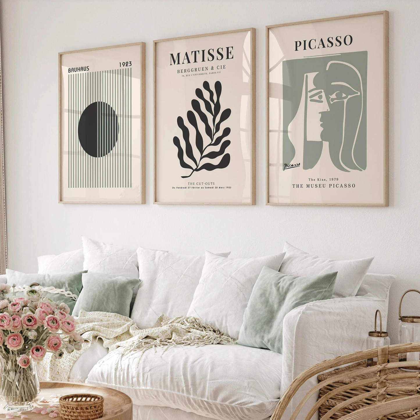 Set x3 Cuadros Picasso,Matisse,Bauhaus