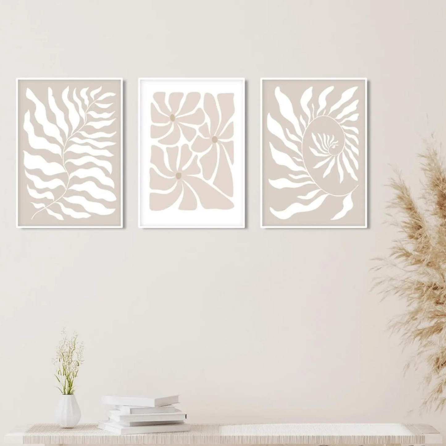 Setx3 Cuadros Poster Matisse Beige neutro