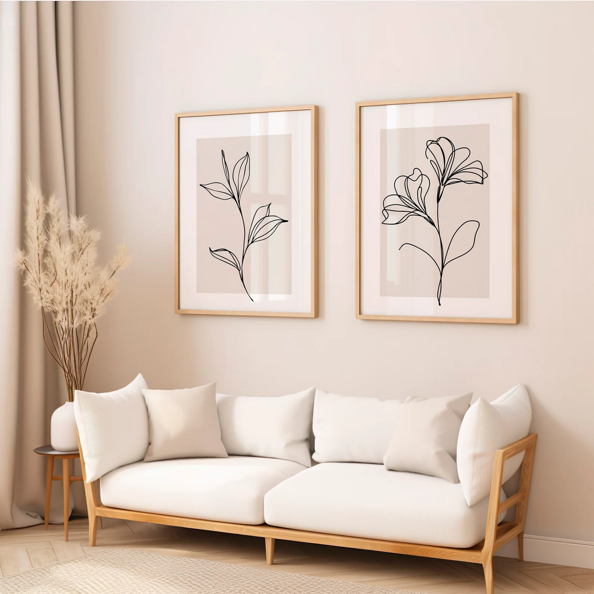 Set x2 Cuadros botanica lineal