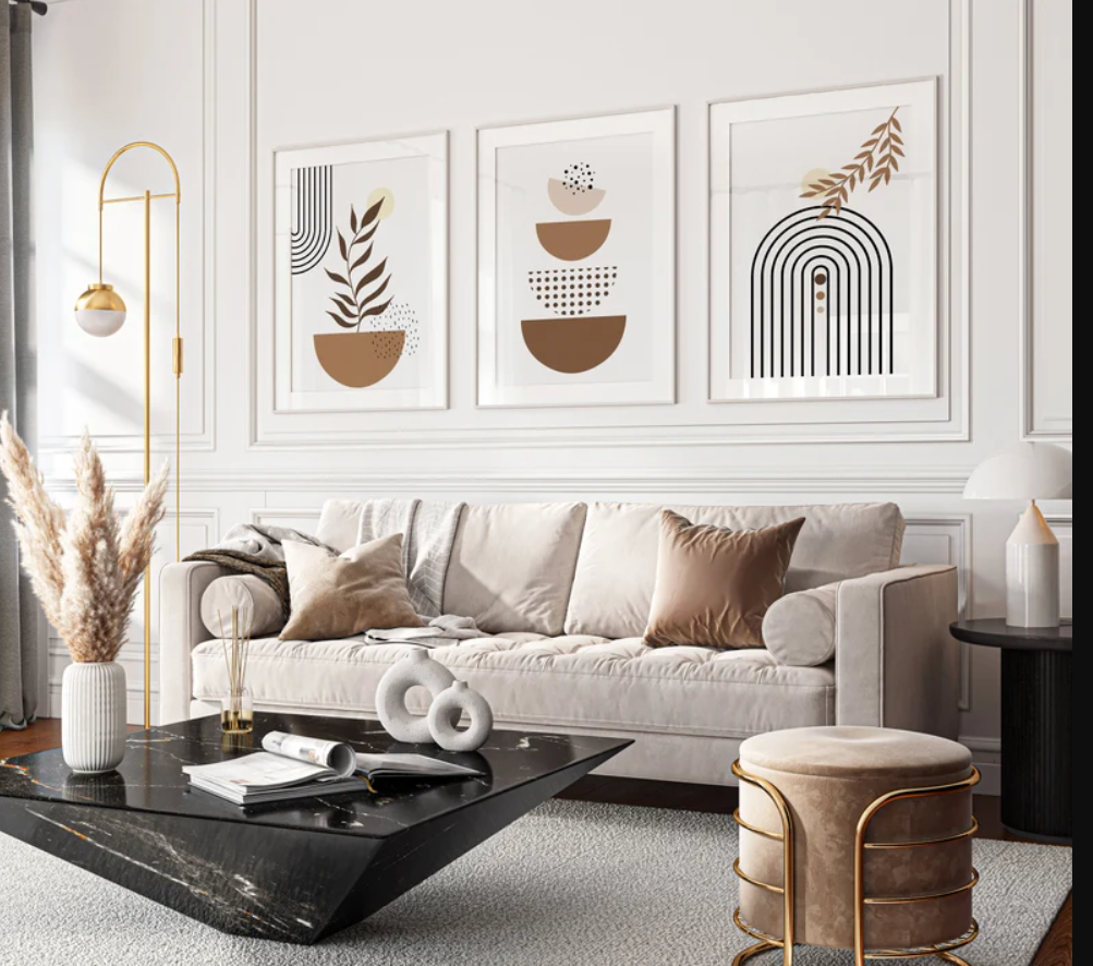 Setx3 Cuadros Boho Marron y Beige