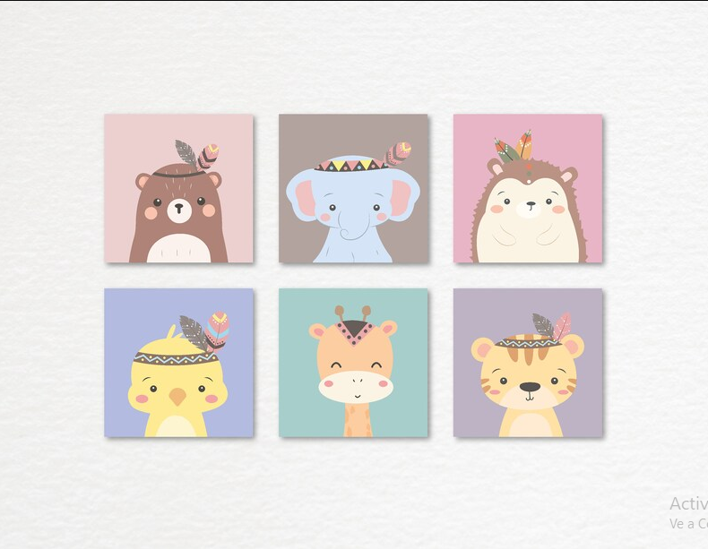 Set x6 Cuadros Infantil estilo posters