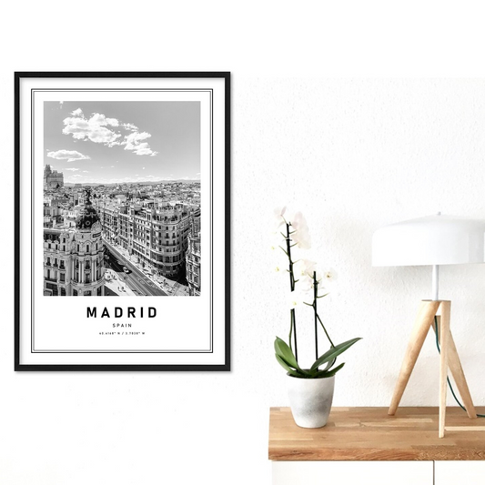 Cuadro Madrid en blanco y negro- Ciudad