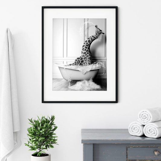 Cuadro Decorativo Jirafa en Bañera