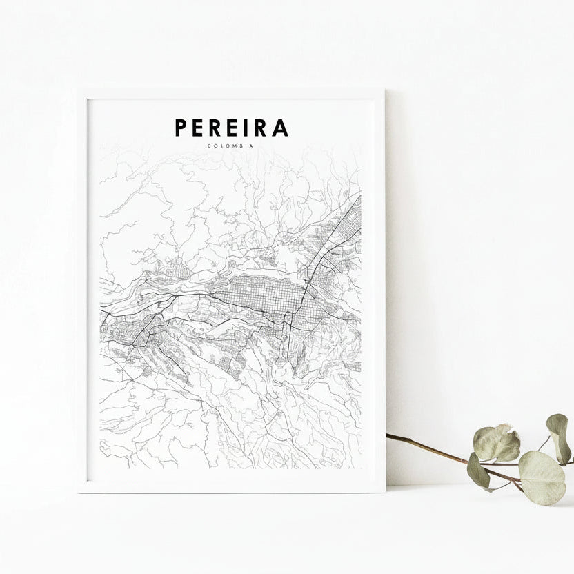 Cuadro mapa ciudad de Peraira,Colombia