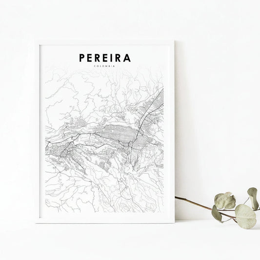 Cuadro mapa ciudad de Peraira,Colombia