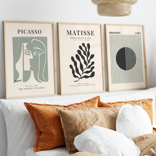 Set x3 Cuadros Picasso,Matisse,Bauhaus