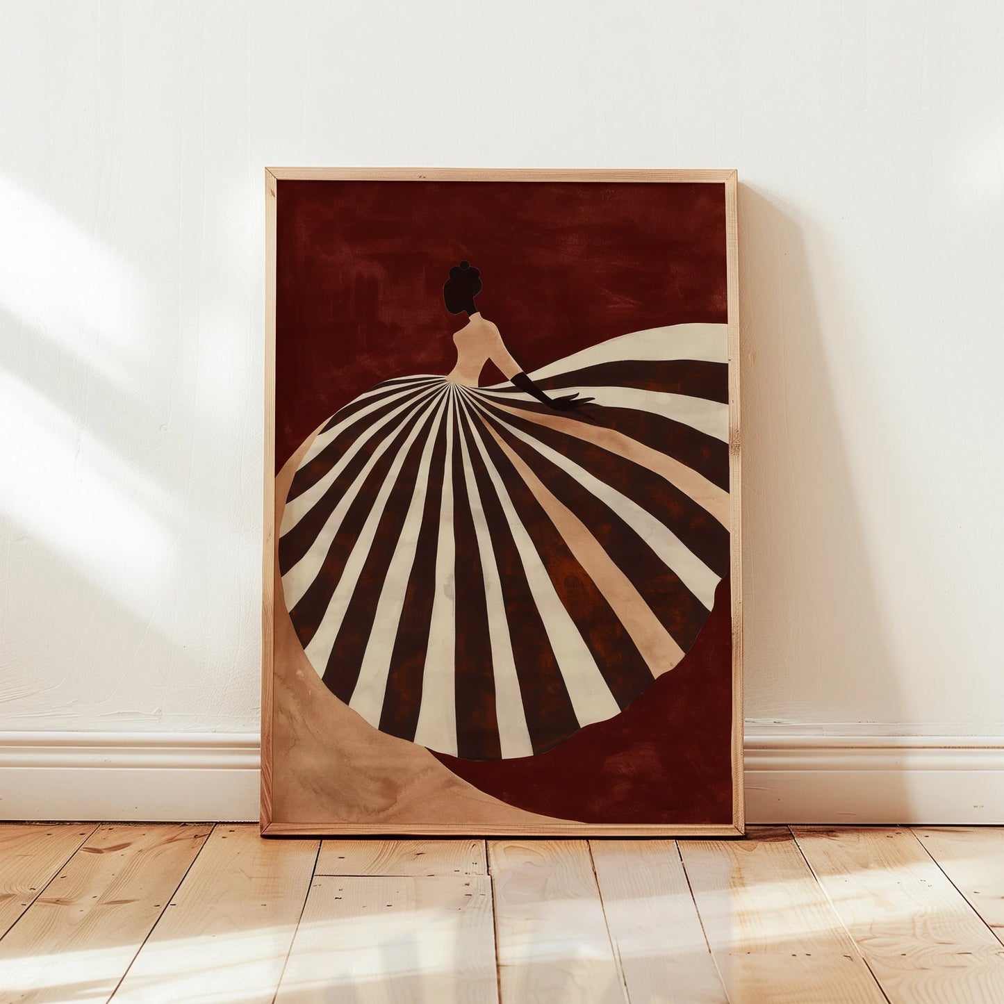 Mujer Minimalista con Rayas Reflectantes