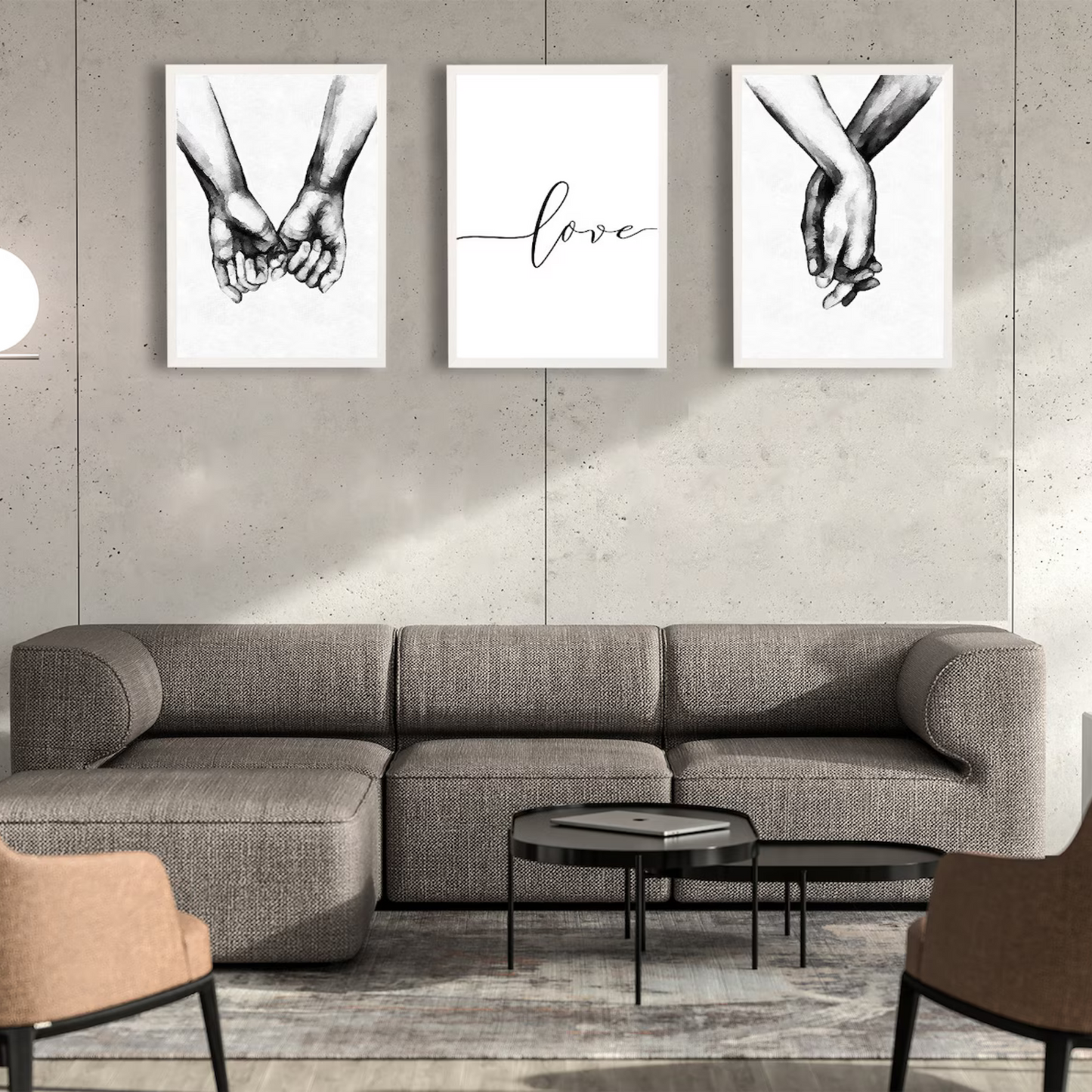 Setx3 Cuadros Artes de carbon en blanco y negro