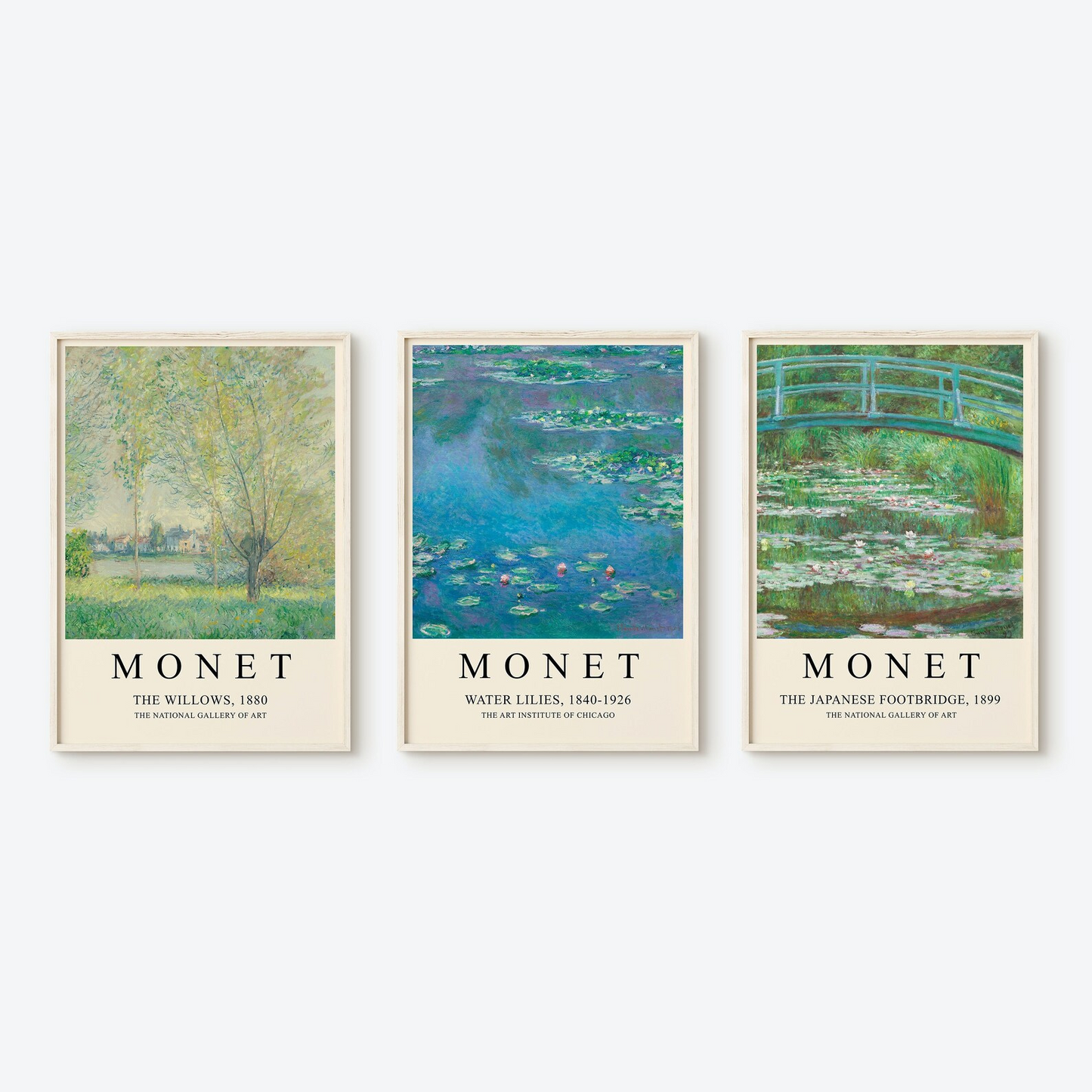 Setx3 Cuadros Impresion de Paisaje Monet