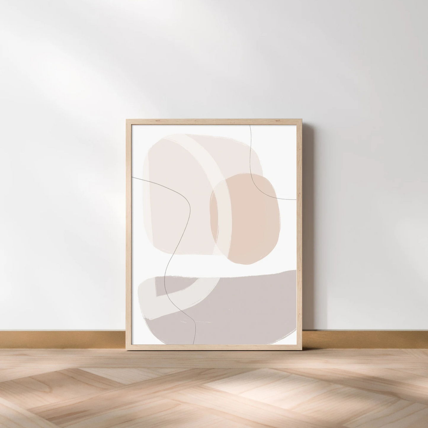 Cuadro Arte lineal boho beige abstracto