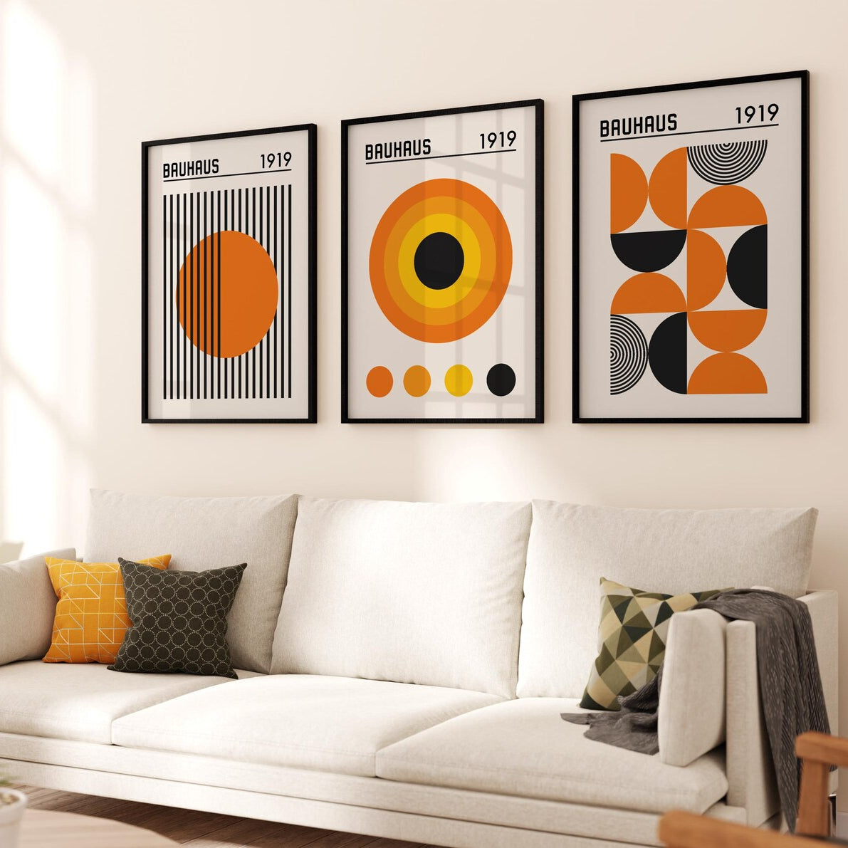 Setx3 Cuadros Bauhaus 1919 Naranja y negro