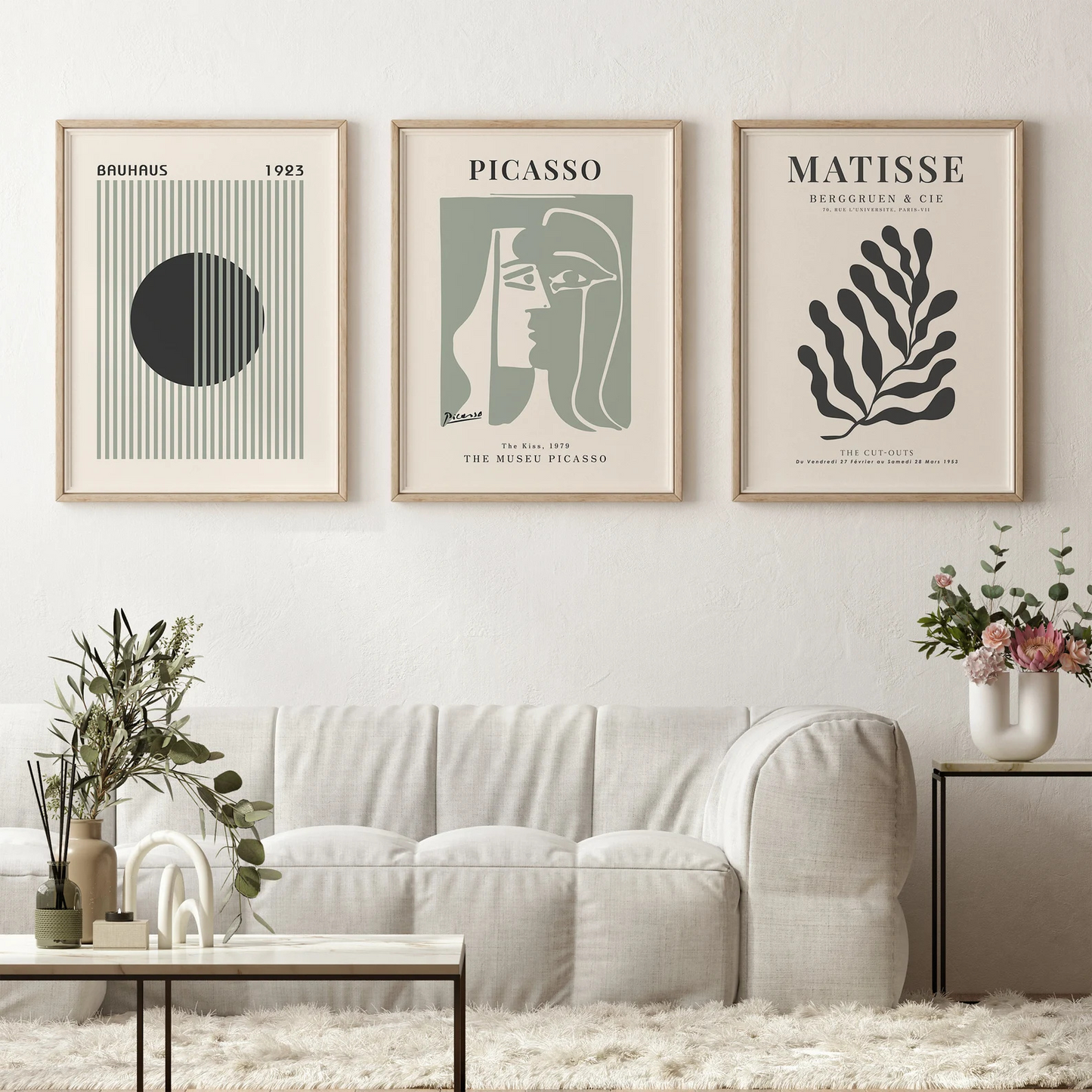 Set x3 Cuadros Picasso,Matisse,Bauhaus