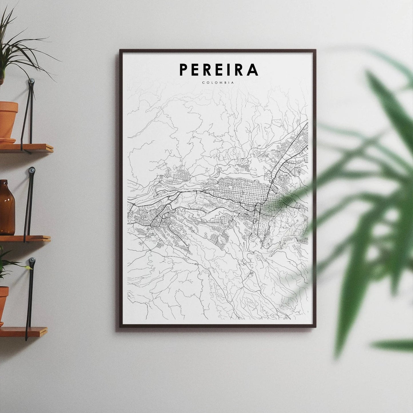 Cuadro mapa ciudad de Peraira,Colombia