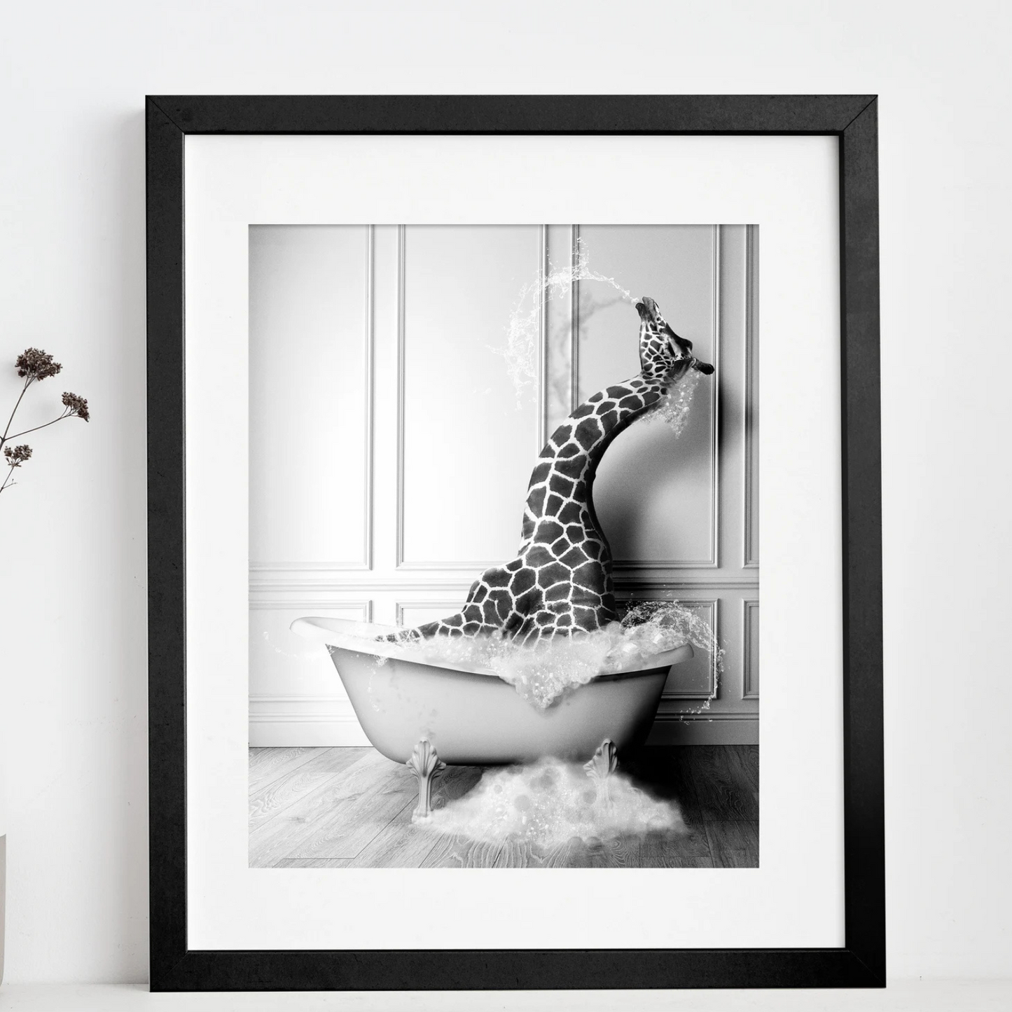 Cuadro Decorativo Jirafa en Bañera