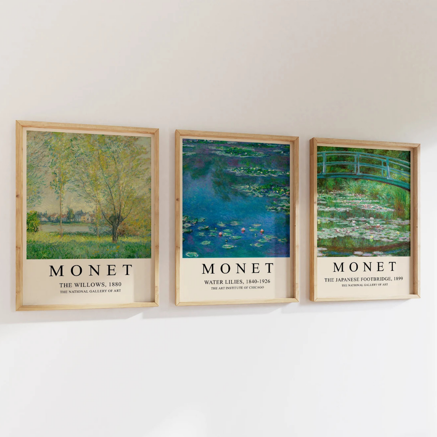 Setx3 Cuadros Impresion de Paisaje Monet
