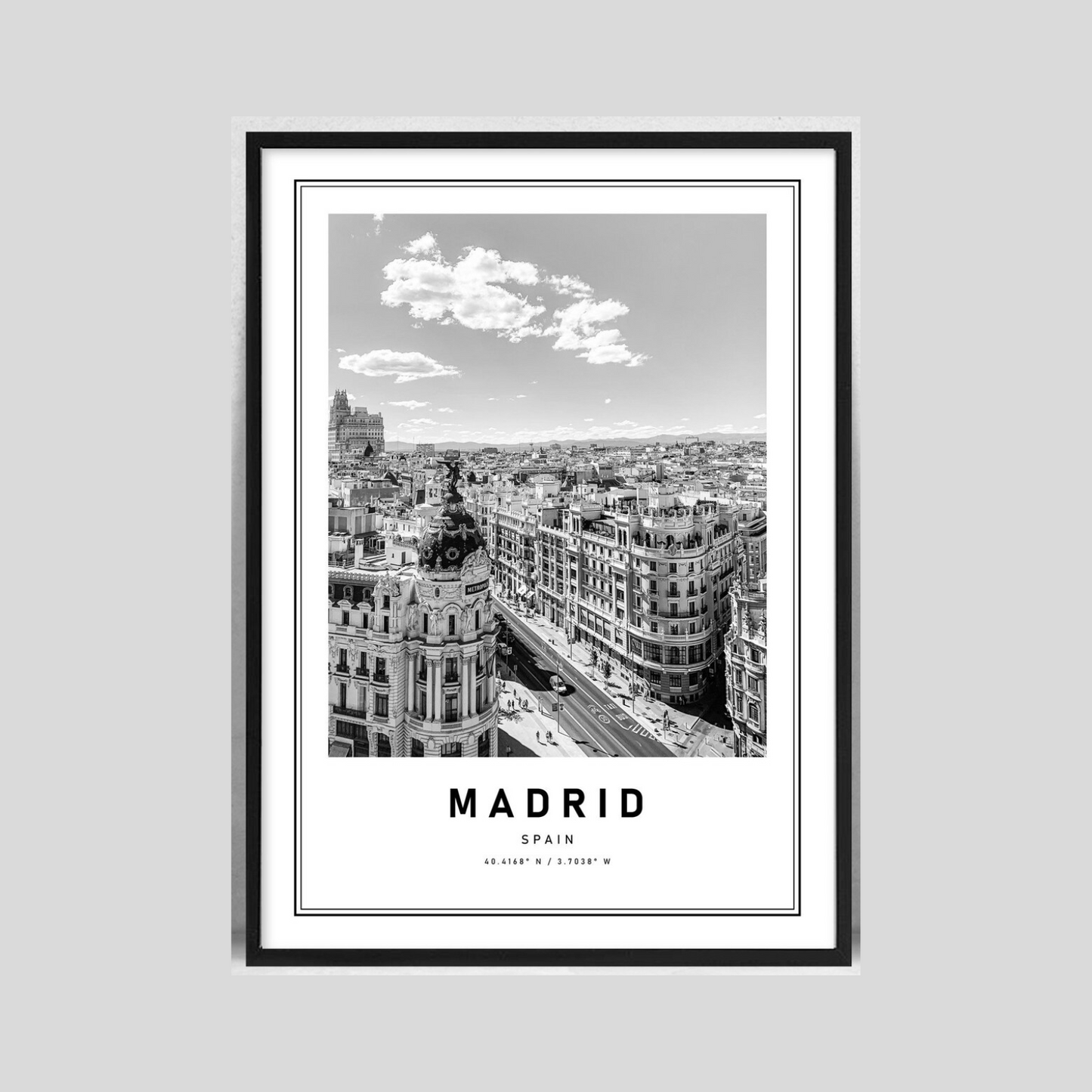 Cuadro Madrid en blanco y negro- Ciudad