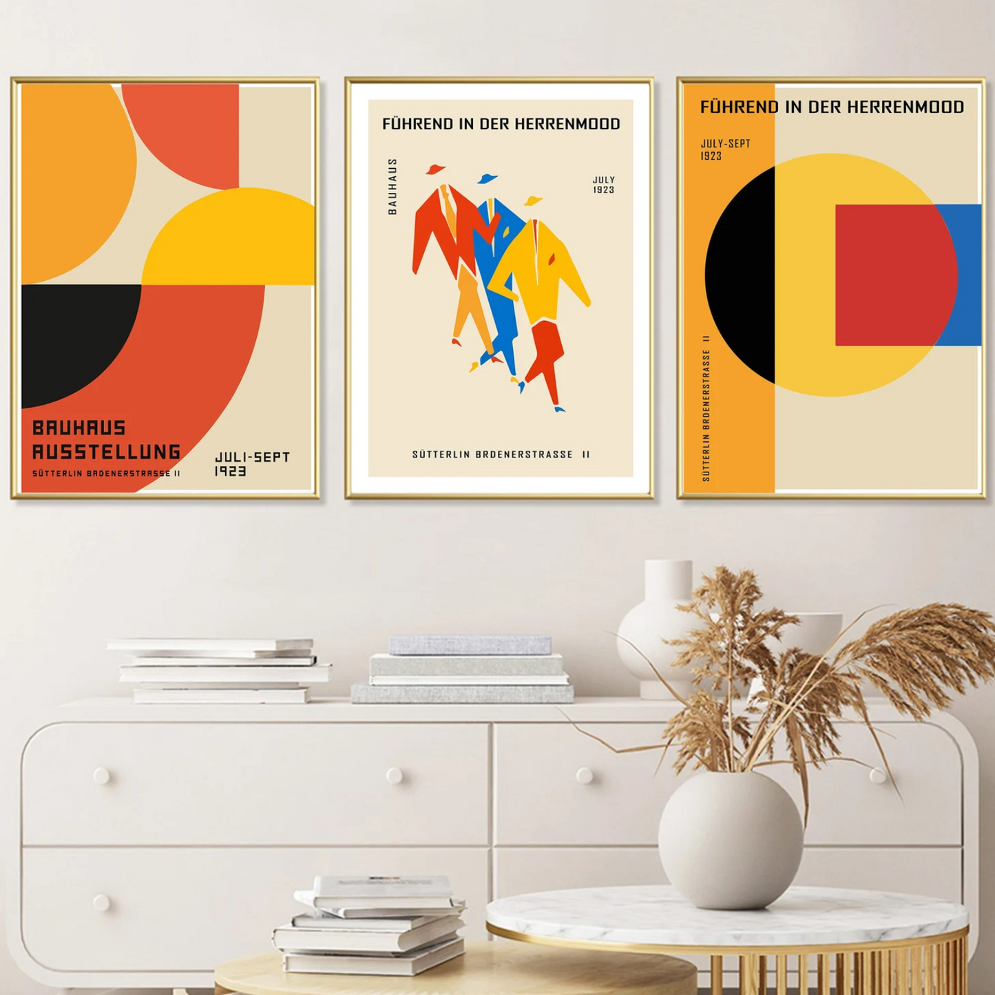 Setx3 Cuadros Bauhaus Ausstellung- Arte Retro