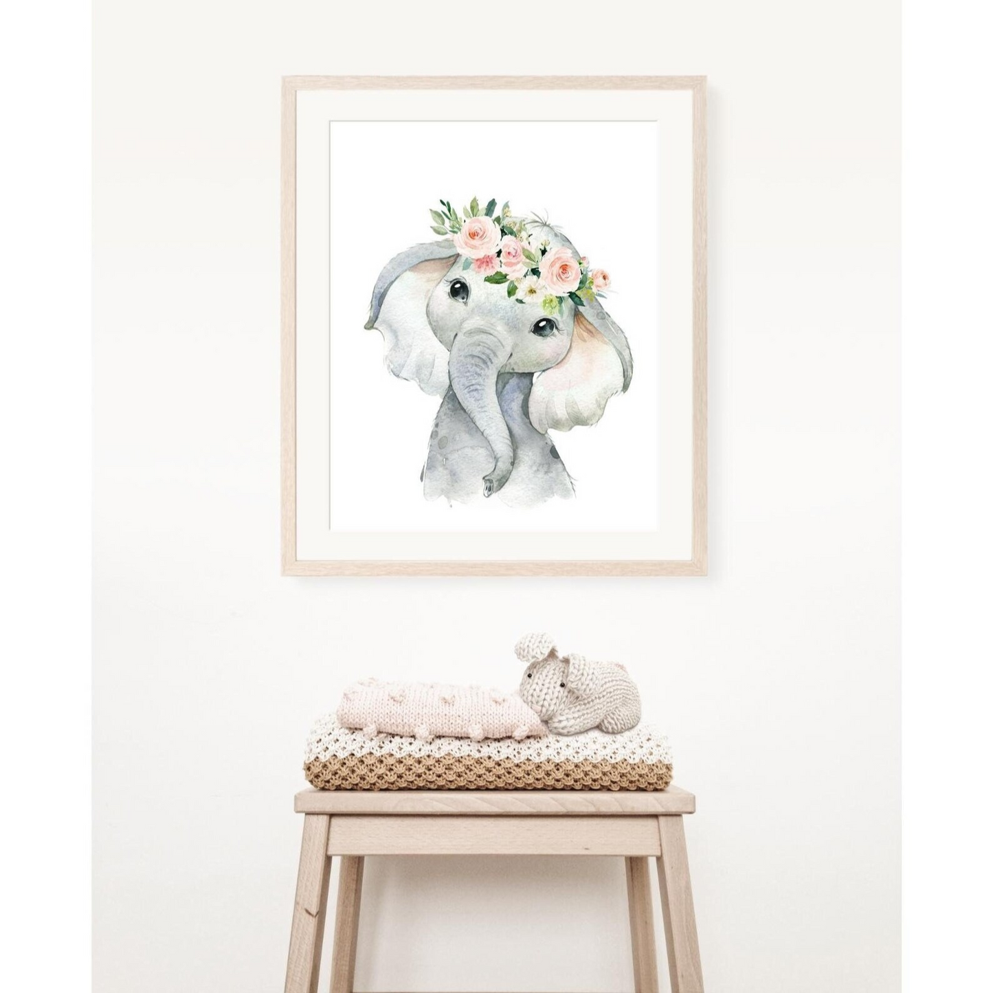 cuadro Elefante Floral Niña