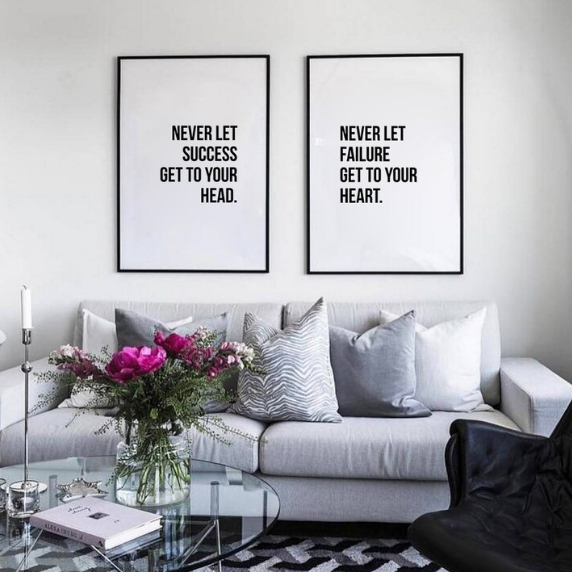 Setx2 Cuadros (Nunca dejes que el éxito llegue a tu cabeza, Nunca dejes que el fracaso llegue a tu corazón