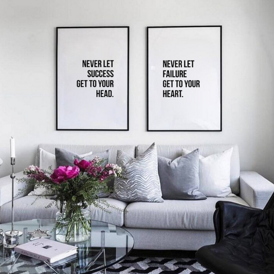 Setx2 Cuadros (Nunca dejes que el éxito llegue a tu cabeza, Nunca dejes que el fracaso llegue a tu corazón