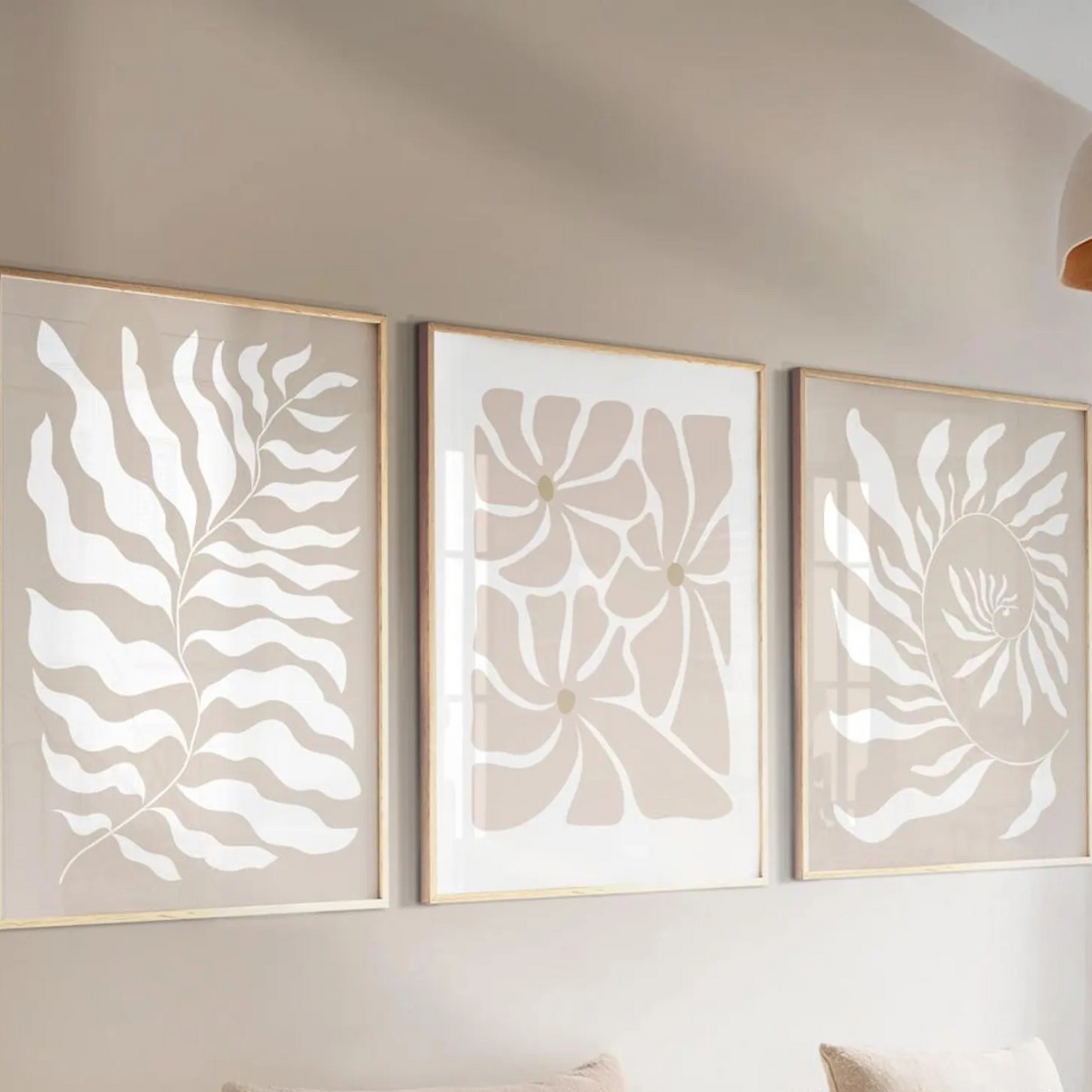 Setx3 Cuadros Poster Matisse Beige neutro