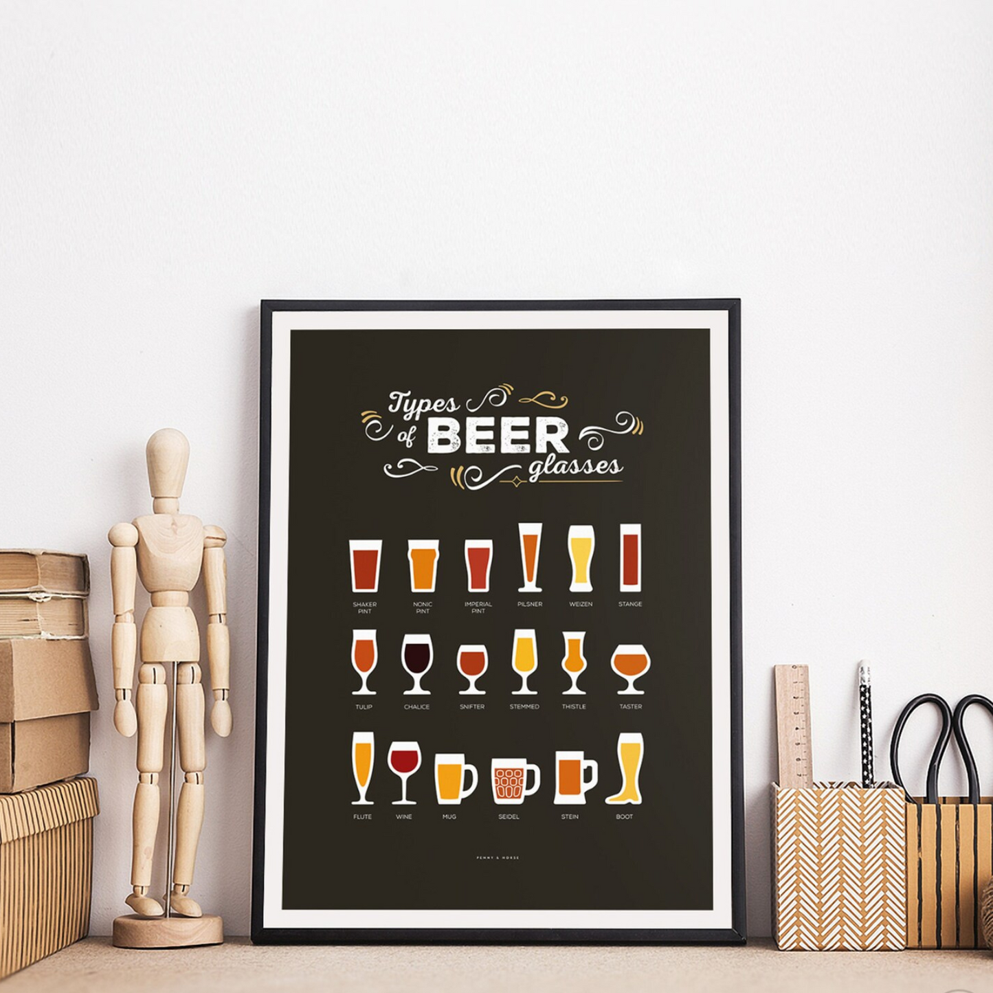 Cuadro vasos de cervezas