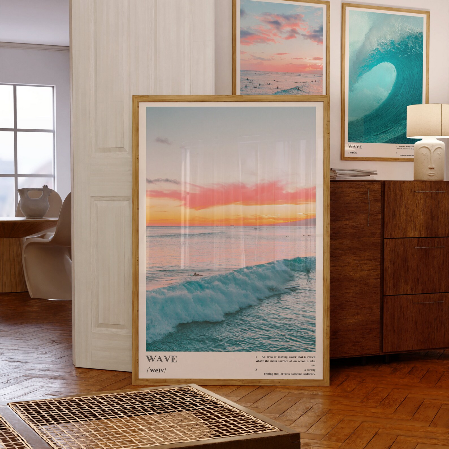 Atardecer Costero Azul con ola