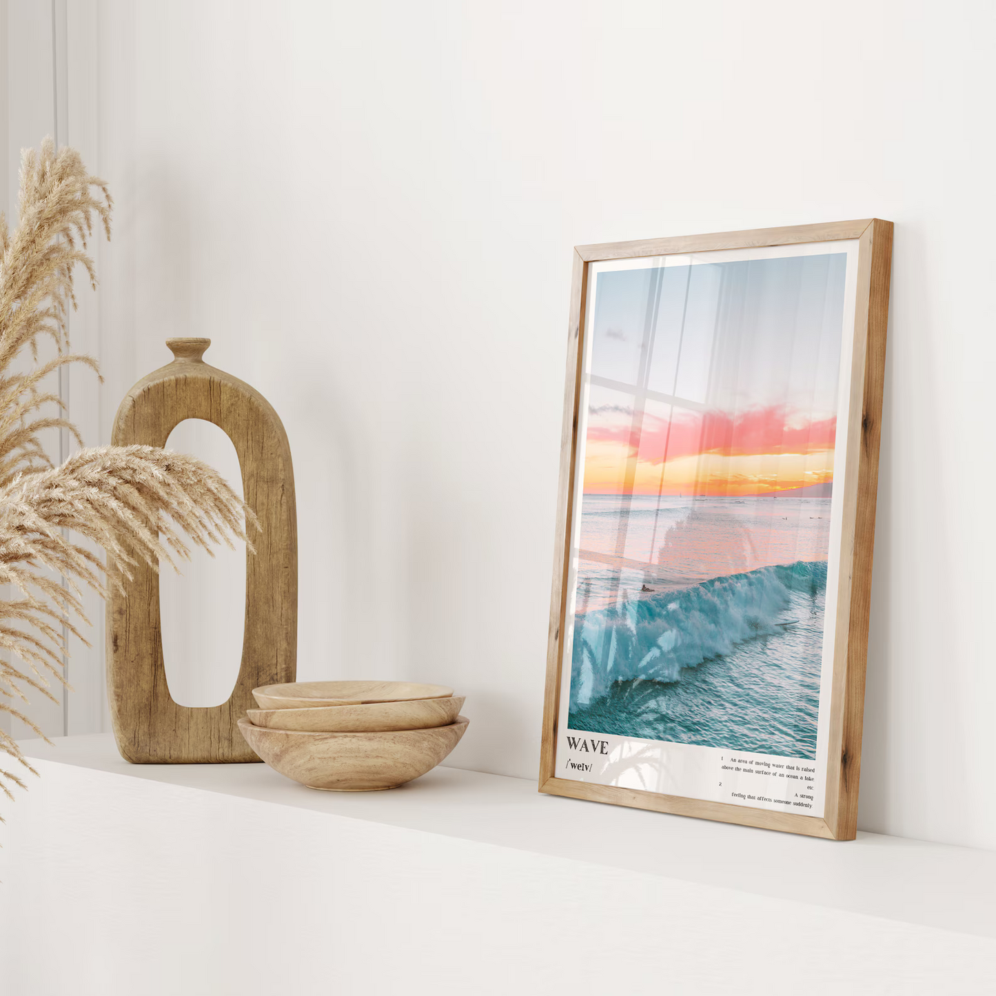 Atardecer Costero Azul con ola