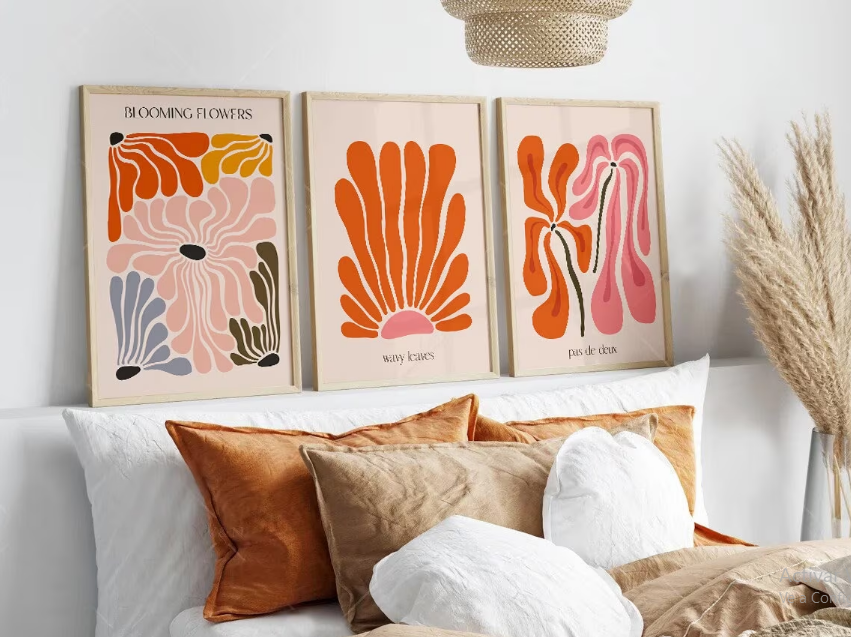 Set x3 Cuadros Blooming Flower
