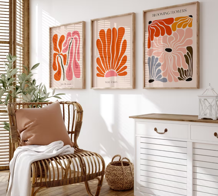 Set x3 Cuadros Blooming Flower