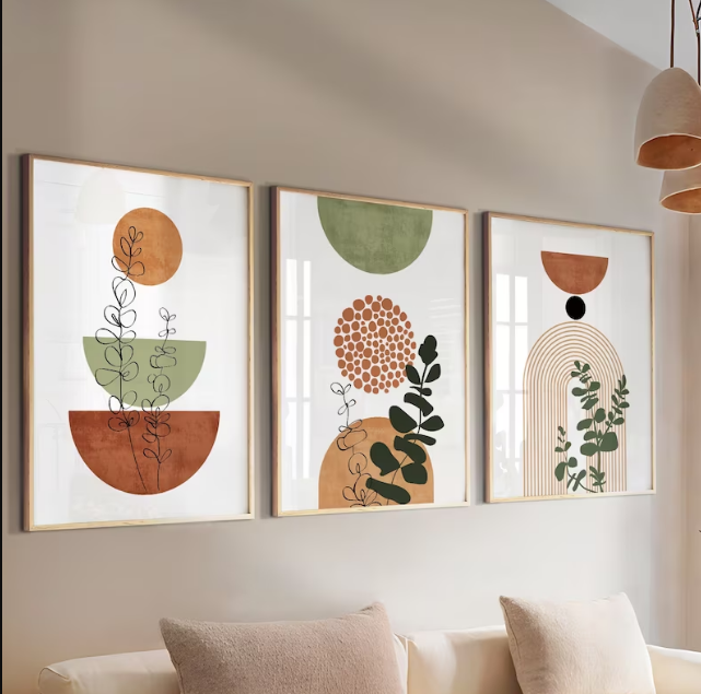 Set x3 cuadro boho terracota- Decora tu espacio con estilo