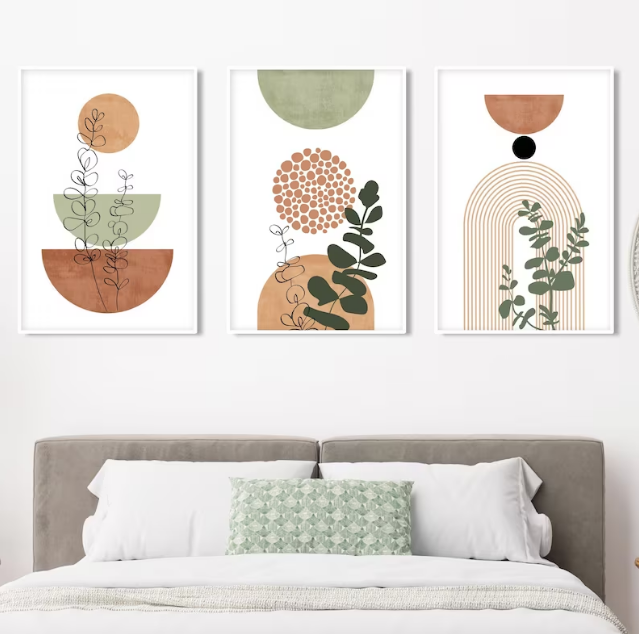 Set x3 cuadro boho terracota- Decora tu espacio con estilo
