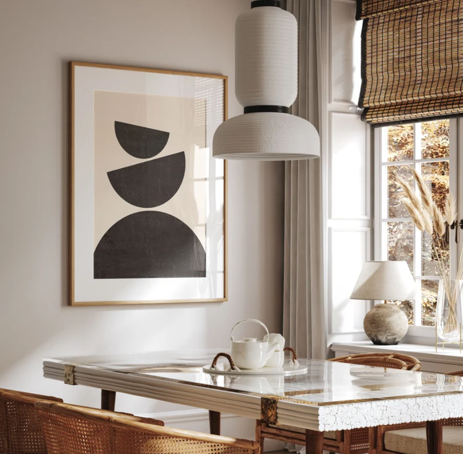 Cuadro Minimalista en negro y beige cartel