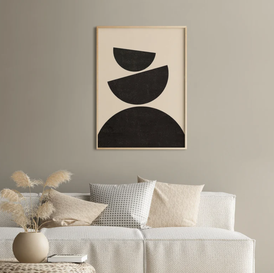 Cuadro Minimalista en negro y beige cartel