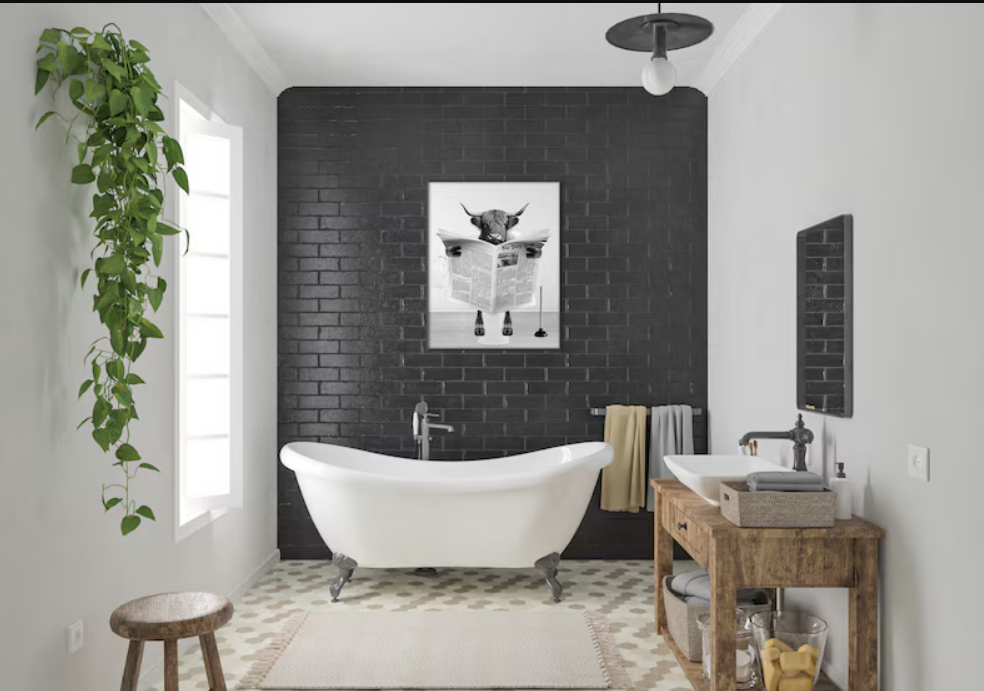 Cuadro Vaca Escocesa Humor del Baño