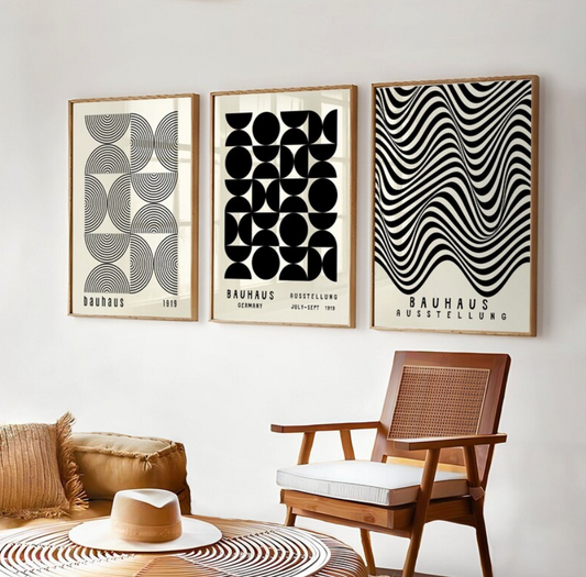 Setx 3 cuadros Bauhaus Ausstellung blanco y negro
