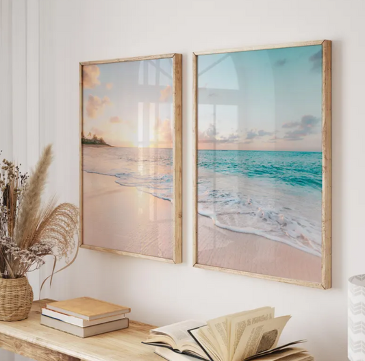 Setx2 Cuadros Puesta del sol en el oceano