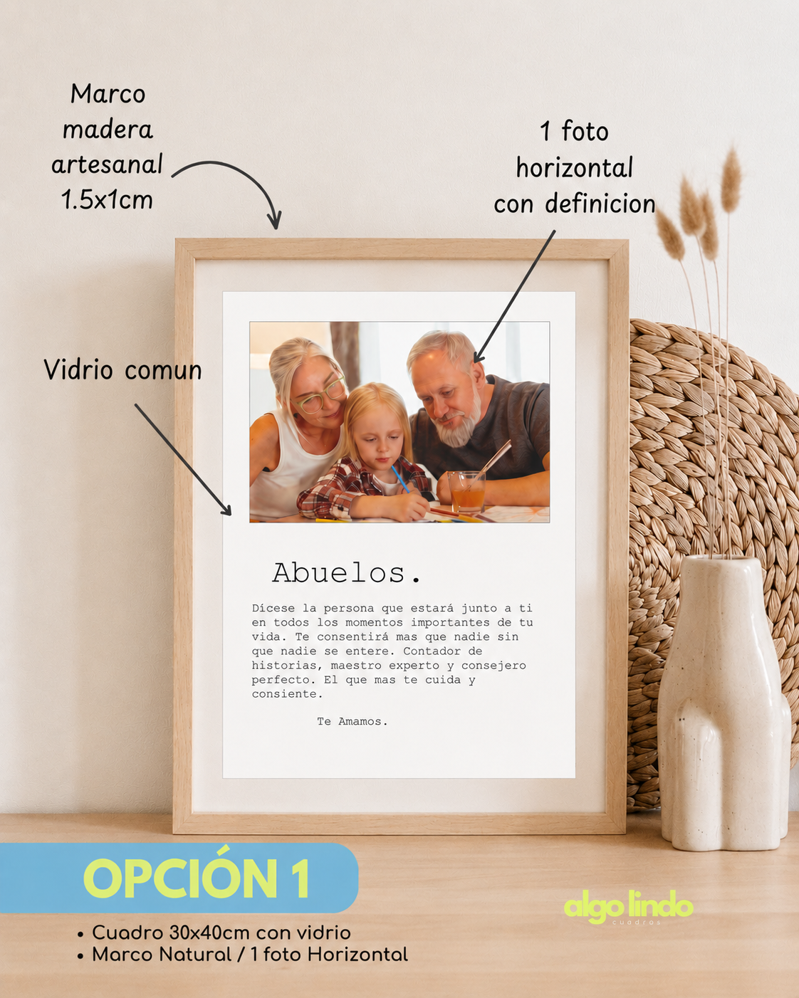 Cuadro Personalizado de 1 foto c/definicion 30x40cm