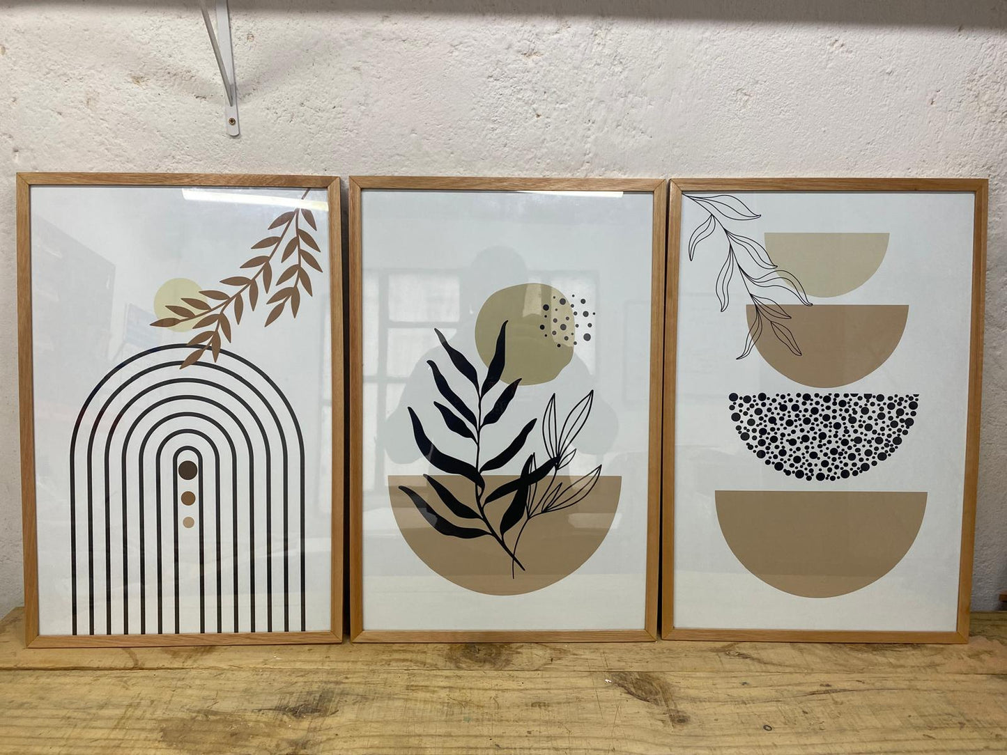 Setx3 Cuadros Boho Beige y Negro