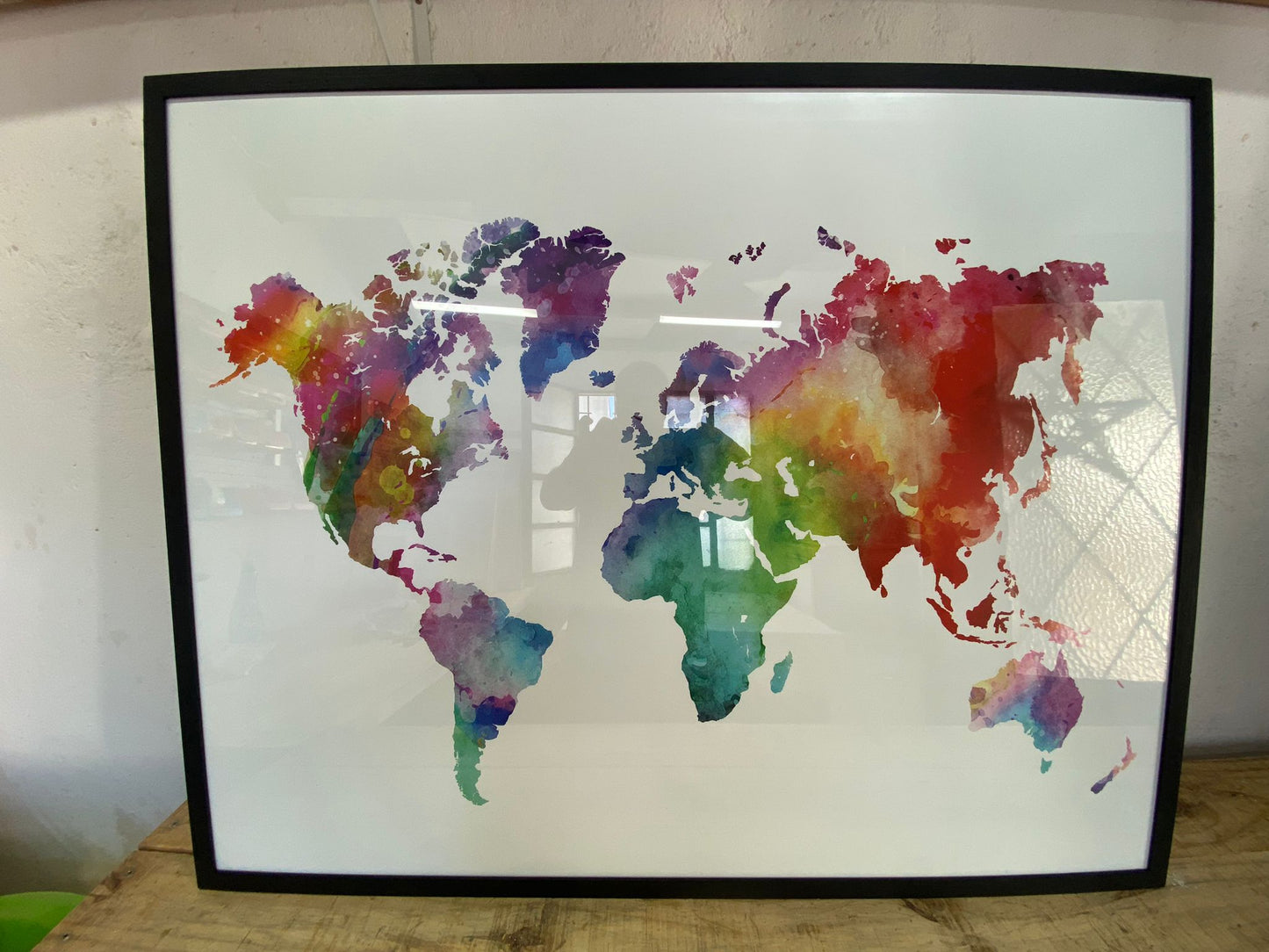 Cuadro Mapamundi estilo acuarela de colores