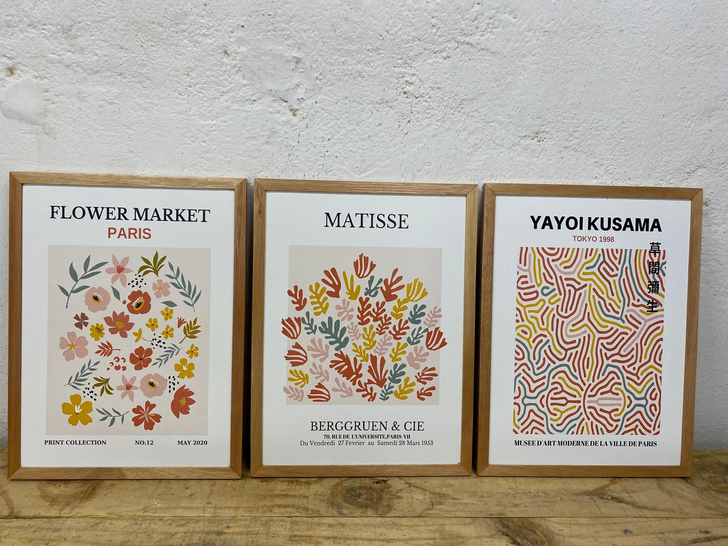 Setx3 Cuadros Flower market,Yayoikusama,Matisse