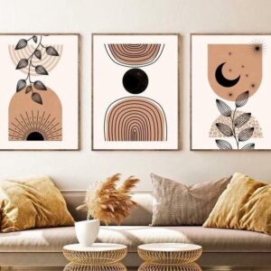Set x3 Cuadros Boho Abstracto