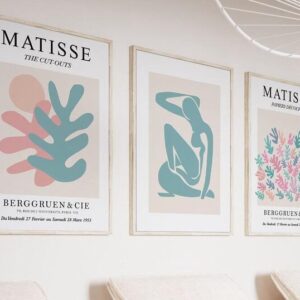 Setx3 Cuadros Henrie Matisse color azul,rosa,naranja