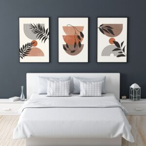 Set x3 Cuadros Boho Abstracto Neutro