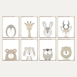 Setx8 Cuadros Animales Infantiles