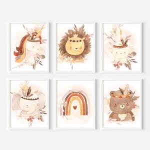 Setx6 Cuadros Animales Aventureos