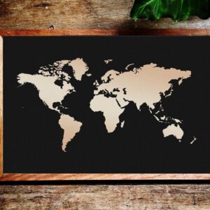 1 Cuadro Mapamundi Negro y Dorado