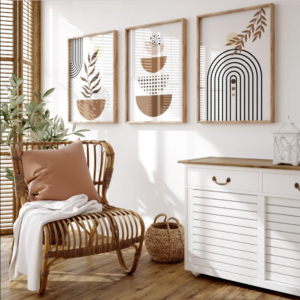 Setx3 Cuadros Boho Marron y Beige